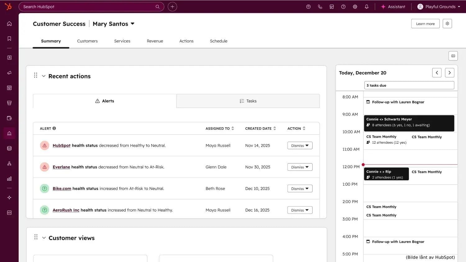 HubSpot CRM system for support